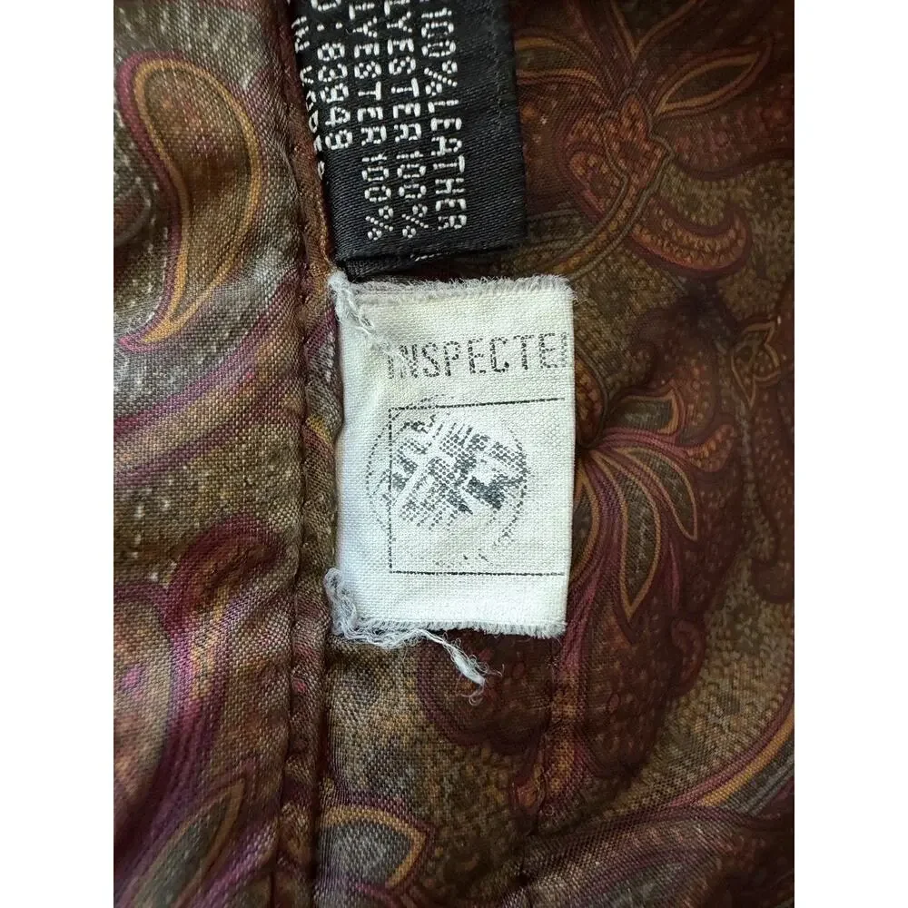 Vintage HI-TOP Black Leather Toggle Jacket Paisley Lined Men’s Medium